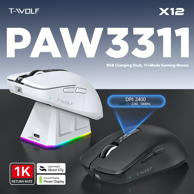 T-Wolf X12 draadloze gamingmui - Laptop Mouse recensie en prijs