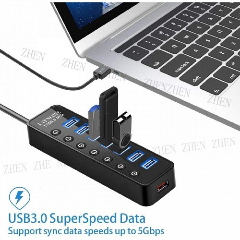 Y USB Hub 3.0 Extender 7-poort - Usb Hub recensie en prijs